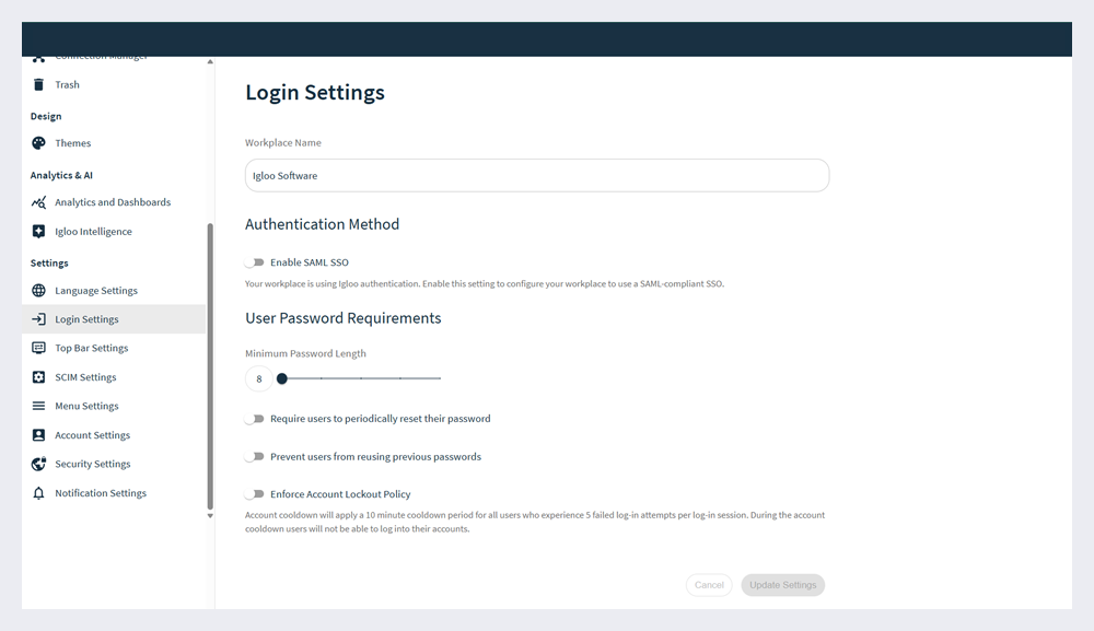 login-settings-page-igloo-flex