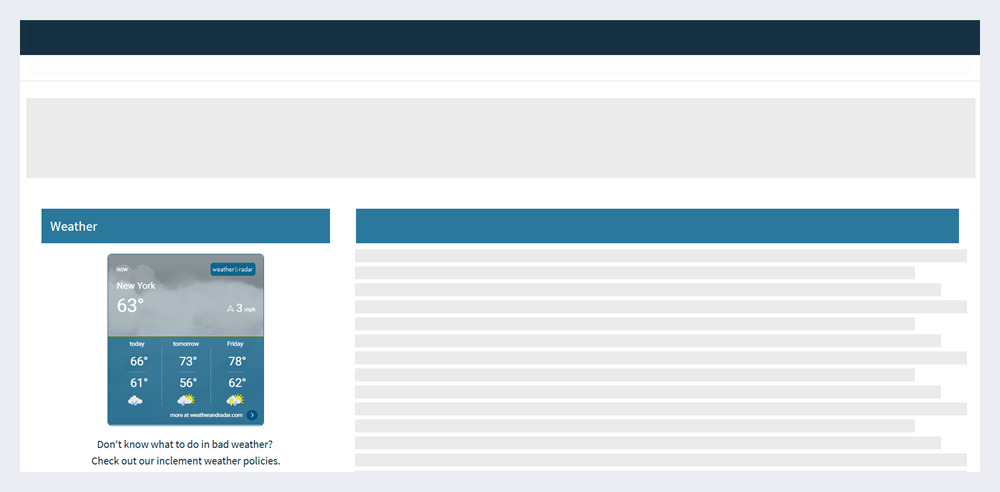 HTML content widget on a page.