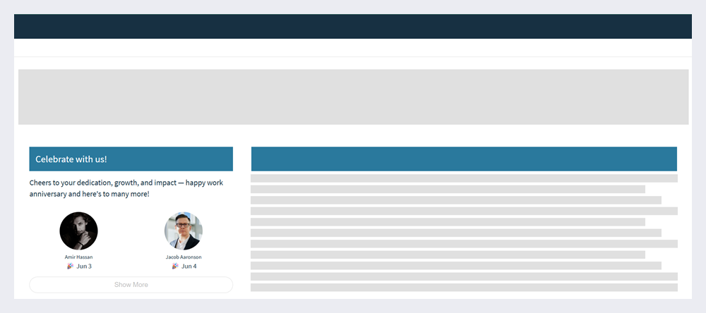 An anniversary widget on a page.