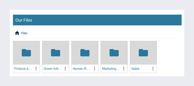 Files and folders widget in Grid View.