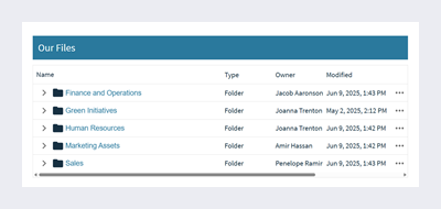 Files and folders widget in Tree View.