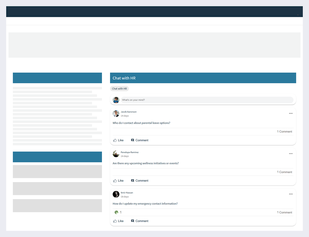 A social feed widget on a page.