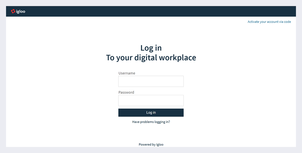 Flex Login Page with username and password fields.
