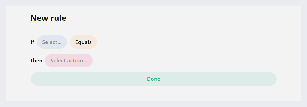 Designer tab's logic rule interface.