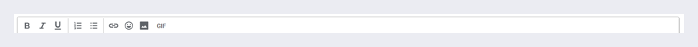 Rich text editor's compact toolbar for comments.