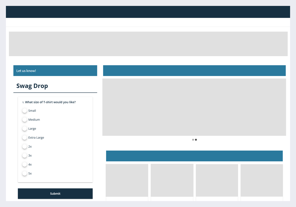 The survey widget on a page. 